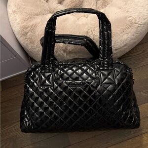 MZ Wallace Black Lacquer Duffle Bag